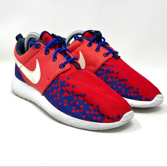 Nike Roshe One Print GS Light Crimson Blue Youth 6.5 - Picture 2 of 8